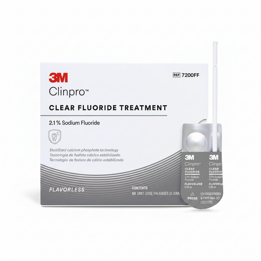 3M Clinpro Clear 2.1% Sodium Fluoride Treatment, 0.5ml Unit Dose, Flavorless, 50/box