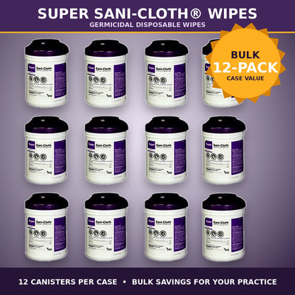 Super Sani cloth Disinfectant Wipe Large Case of 12