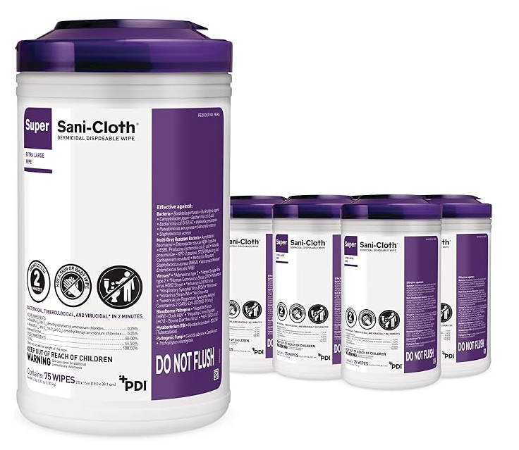 Super Sani-Cloth Germicidal Wipes XL Case of 6